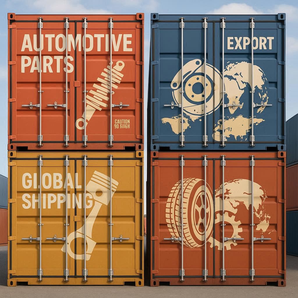 Automotive headlight assemblies packed for global export