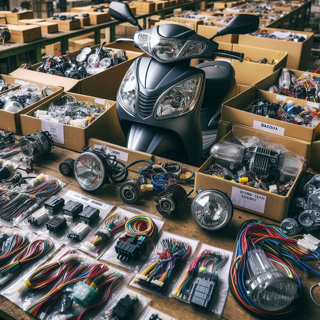 Headlights, Tail Lamps, Wiring Harnesses, CDI Units for Bajaj and TVS Scooters