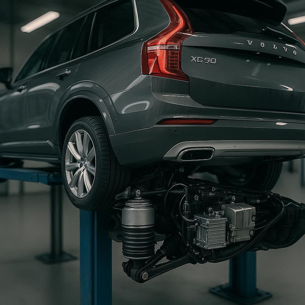 Advanced air suspension system for Volvo XC90 luxury SUV for global markets.