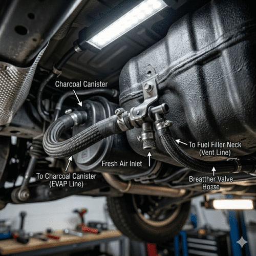 breather valve connected to fuel tank system