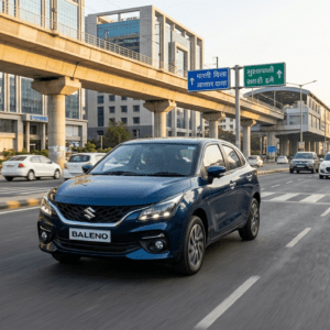 Maruti Suzuki Baleno driving on road