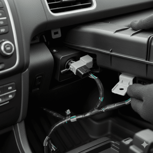 cabin temperature sensor installed in dashboard