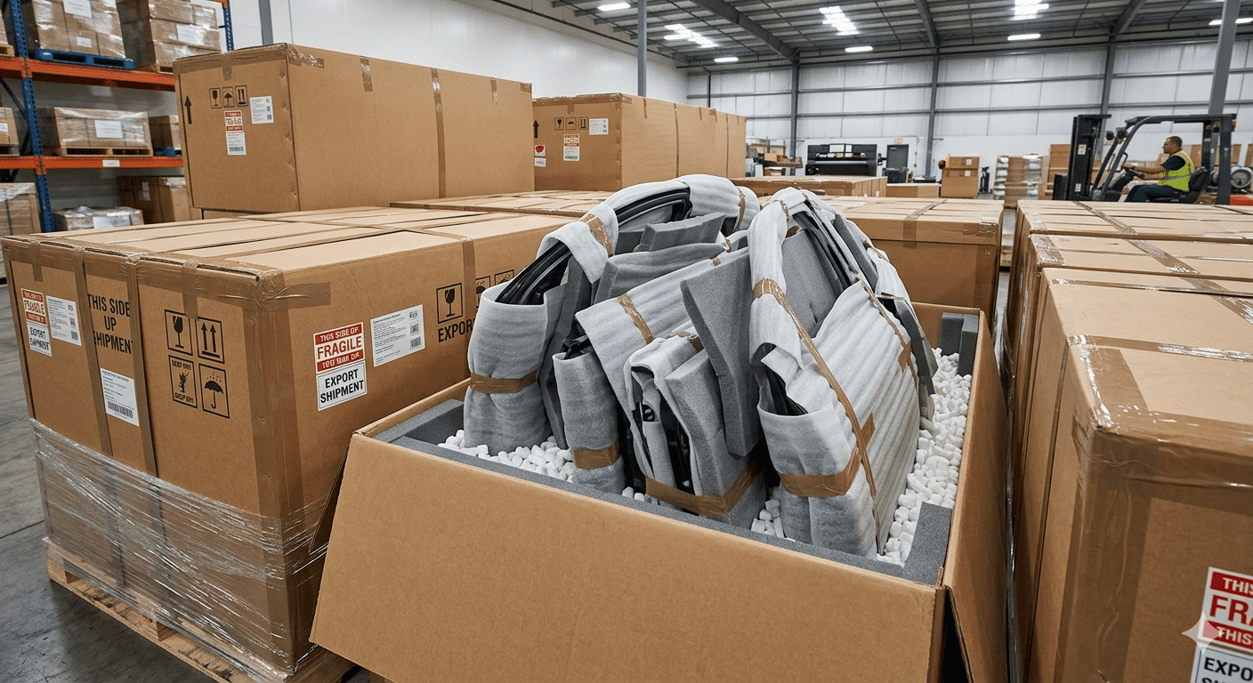 Body parts export packaging for Indonesia