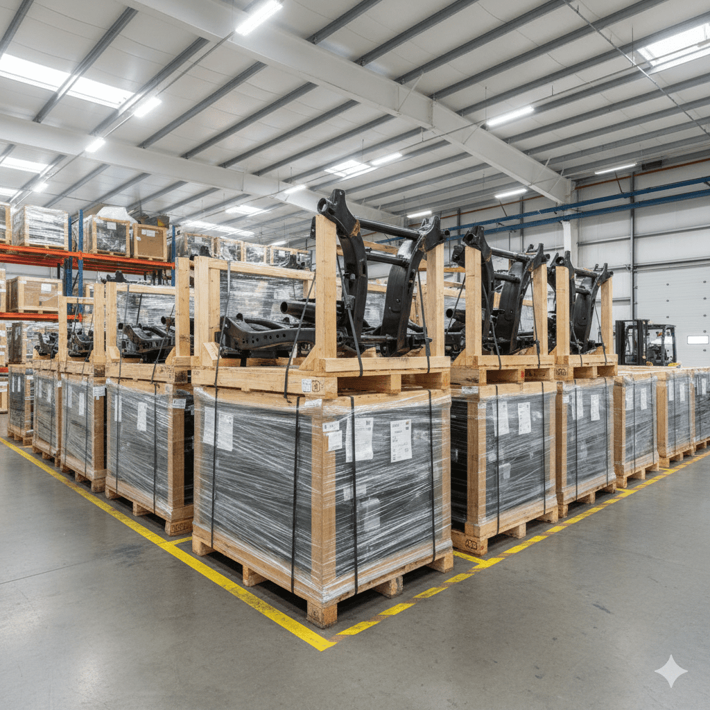 export packaging for SUV subframe assemblies