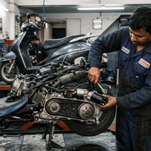 Yamaha Fascino starter motor installation