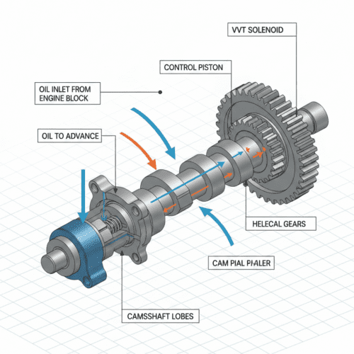 Working diagram of Variable Valve Timing solenoid