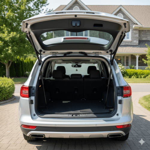 tailgate lift support strut installed in SUV