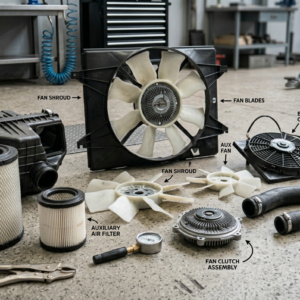 Nissan Patrol air filter and cooling fan parts for Qatar export