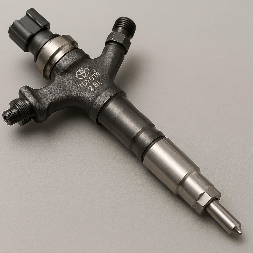 Close-up of precision fuel injector assembly for Toyota Fortuner 2.8L export supply