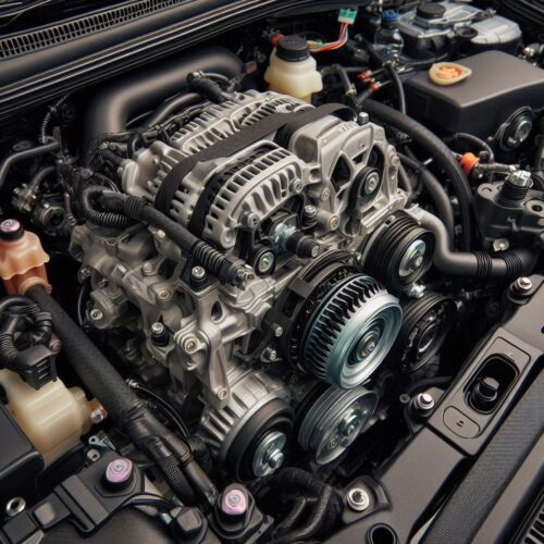 Alternator fitted inside a Maruti Suzuki Baleno engine bay