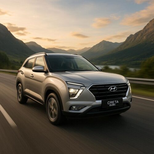 Hyundai Creta Diesel SUV driving on highway with turbocharger performance