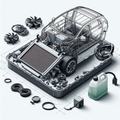 Thermal management components for Suzuki e Vitara EV including radiators and cooling fans