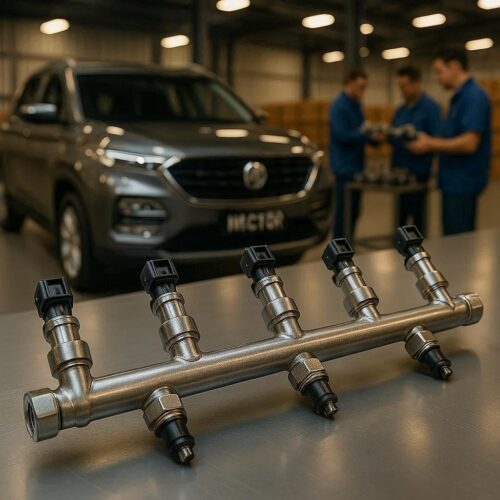High-quality fuel rail assembly for MG Hector ensuring efficient fuel delivery and export reliability